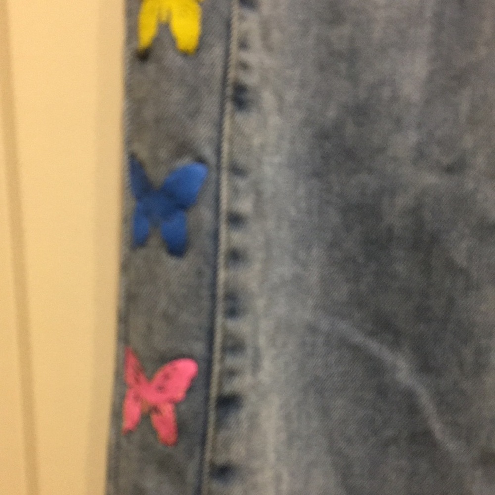 Butterfly jeans high rise wide leg elastic faux fly pockets(170)no brand tag